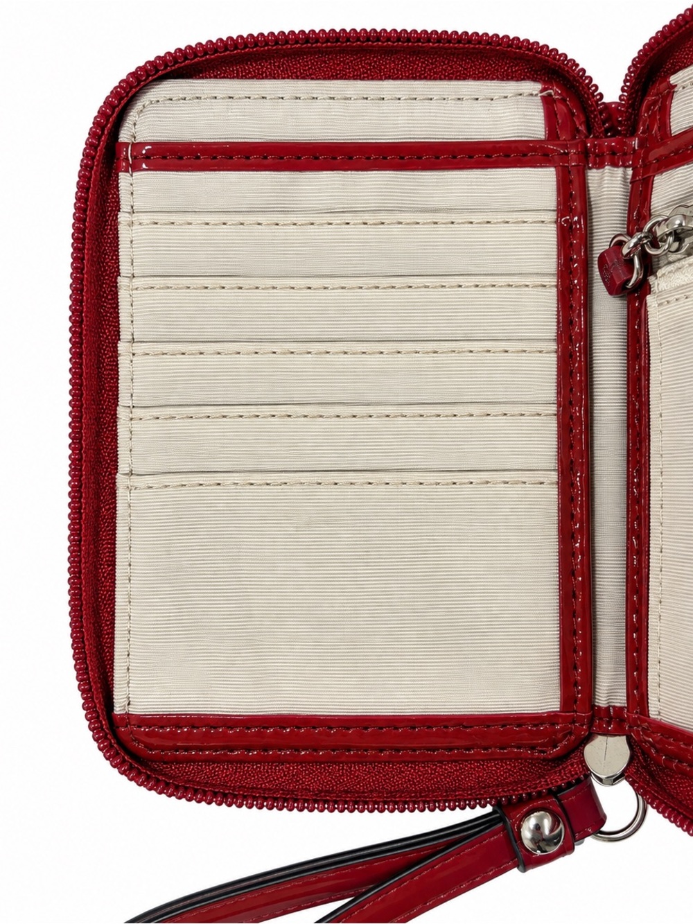 Coach Poppy Khaki Signature Canvas Wristlet with Red Trim - Picture 4 of 4